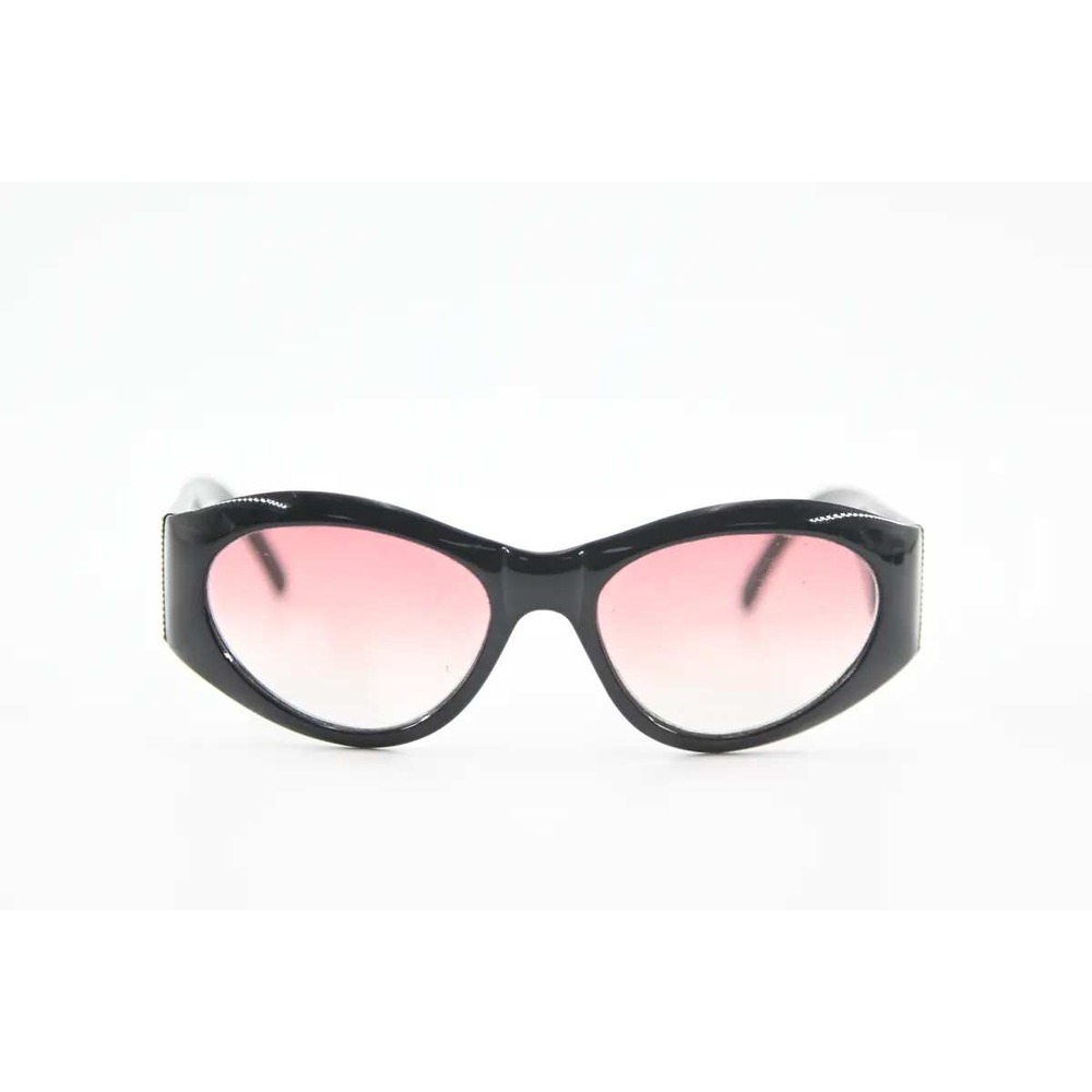Givenchy Vintage Black Cat Eye Sunglasses Pink Gradient Lens 4G Crystal Logo